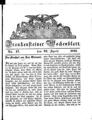 Frankensteiner Wochenblatt on Apr 28, 1841
