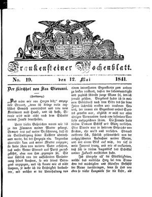 Frankensteiner Wochenblatt on May 12, 1841