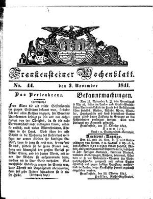 Frankensteiner Wochenblatt on Nov 3, 1841