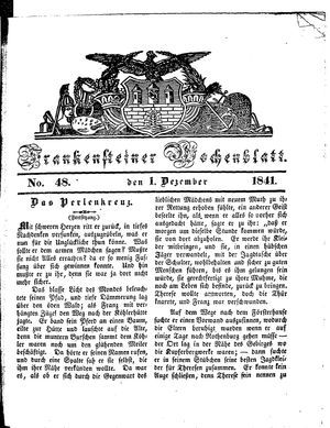 Frankensteiner Wochenblatt vom 01.12.1841