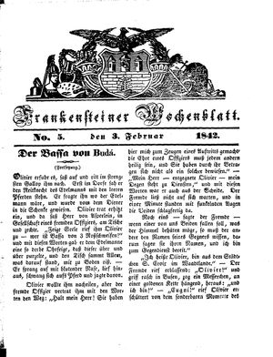 Frankensteiner Wochenblatt vom 03.02.1842
