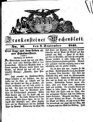 Frankensteiner Wochenblatt vom 07.09.1842