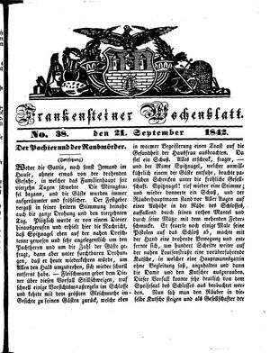 Frankensteiner Wochenblatt vom 21.09.1842