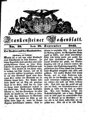 Frankensteiner Wochenblatt vom 28.09.1842