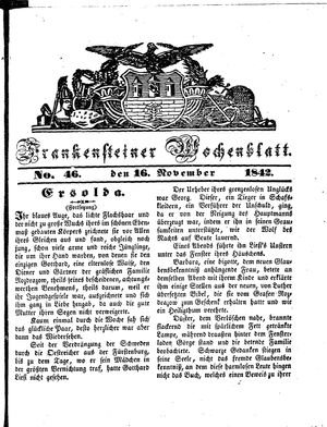 Frankensteiner Wochenblatt vom 16.11.1842