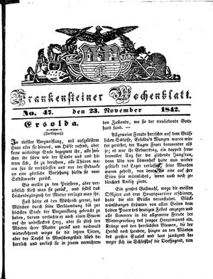 Frankensteiner Wochenblatt vom 23.11.1842