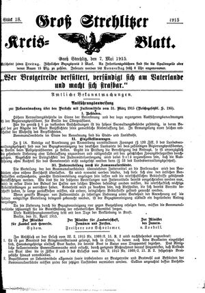 Groß-Strehlitzer Kreisblatt vom 07.05.1915