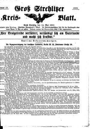 Groß-Strehlitzer Kreisblatt vom 14.05.1915