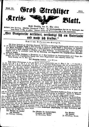 Groß-Strehlitzer Kreisblatt vom 21.05.1915
