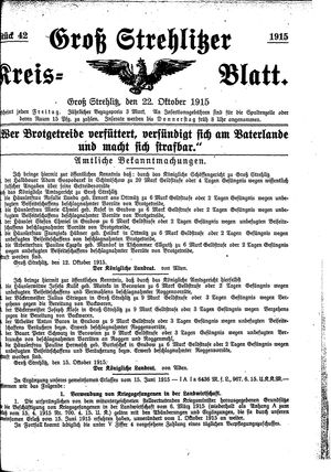 Groß-Strehlitzer Kreisblatt vom 22.10.1915