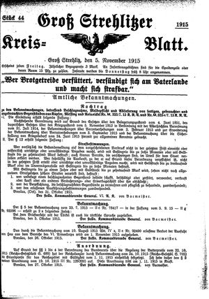 Groß-Strehlitzer Kreisblatt vom 05.11.1915