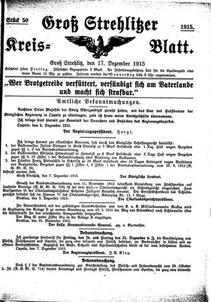 Groß-Strehlitzer Kreisblatt vom 17.12.1915