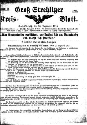 Groß-Strehlitzer Kreisblatt vom 24.12.1915