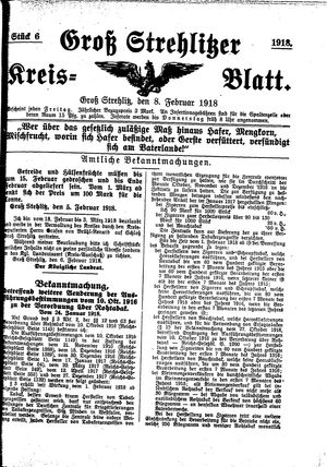 Groß-Strehlitzer Kreisblatt on Feb 8, 1918