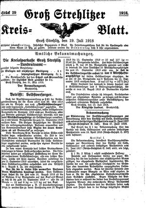 Groß-Strehlitzer Kreisblatt vom 19.07.1918