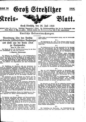 Groß-Strehlitzer Kreisblatt vom 26.07.1918