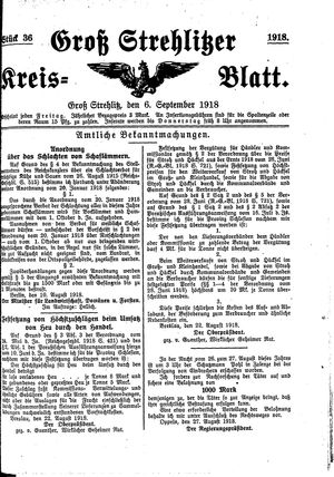 Groß-Strehlitzer Kreisblatt vom 06.09.1918