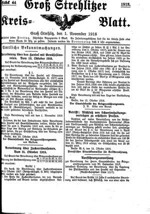 Groß-Strehlitzer Kreisblatt vom 01.11.1918