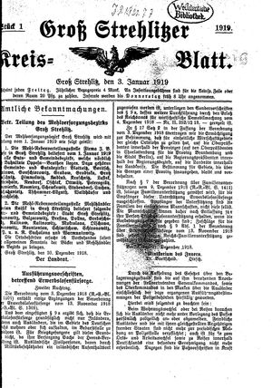 Groß-Strehlitzer Kreisblatt vom 03.01.1919