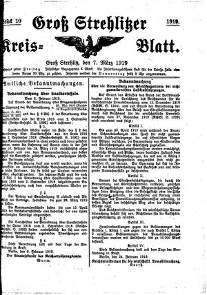 Groß-Strehlitzer Kreisblatt on Mar 7, 1919
