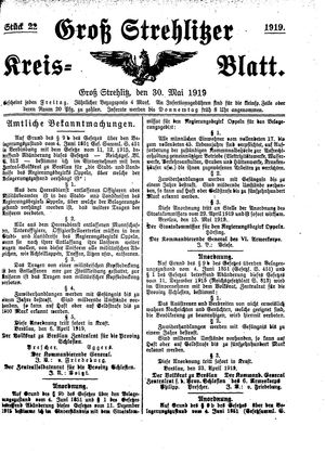 Groß-Strehlitzer Kreisblatt vom 30.05.1919