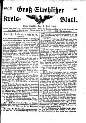Groß-Strehlitzer Kreisblatt vom 06.06.1919