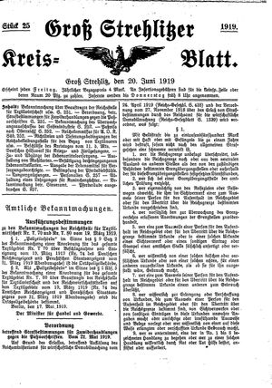 Groß-Strehlitzer Kreisblatt vom 20.06.1919
