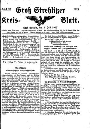 Groß-Strehlitzer Kreisblatt vom 04.07.1919