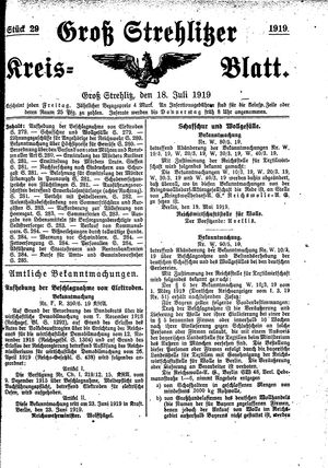Groß-Strehlitzer Kreisblatt vom 18.07.1919