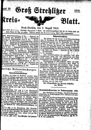 Groß-Strehlitzer Kreisblatt on Aug 8, 1919