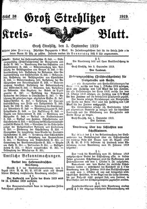 Groß-Strehlitzer Kreisblatt vom 05.09.1919