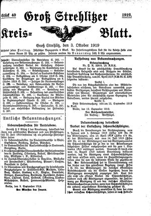 Groß-Strehlitzer Kreisblatt vom 03.10.1919