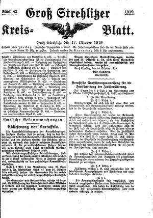Groß-Strehlitzer Kreisblatt vom 17.10.1919