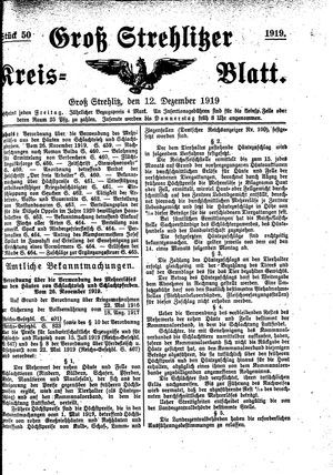 Groß-Strehlitzer Kreisblatt vom 12.12.1919
