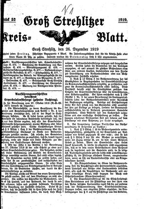 Groß-Strehlitzer Kreisblatt vom 26.12.1919