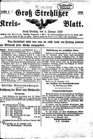 Groß-Strehlitzer Kreisblatt vom 02.01.1920
