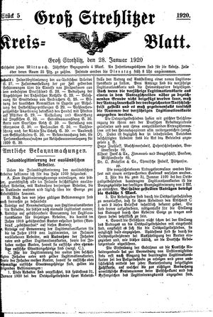Groß-Strehlitzer Kreisblatt vom 28.01.1920