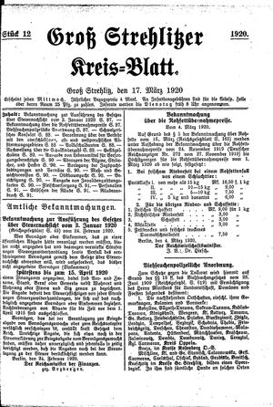 Groß-Strehlitzer Kreisblatt on Mar 17, 1920