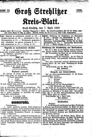 Groß-Strehlitzer Kreisblatt vom 07.04.1920