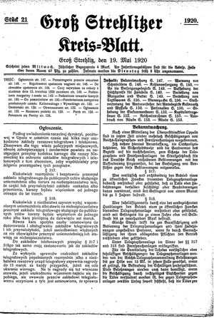 Groß-Strehlitzer Kreisblatt vom 19.05.1920
