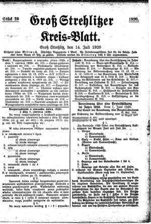 Groß-Strehlitzer Kreisblatt vom 14.07.1920