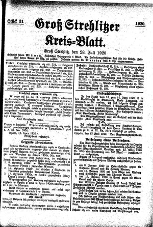 Groß-Strehlitzer Kreisblatt vom 28.07.1920