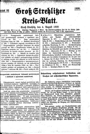 Groß-Strehlitzer Kreisblatt vom 04.08.1920