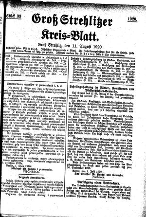 Groß-Strehlitzer Kreisblatt vom 11.08.1920