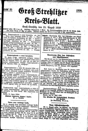 Groß-Strehlitzer Kreisblatt vom 25.08.1920