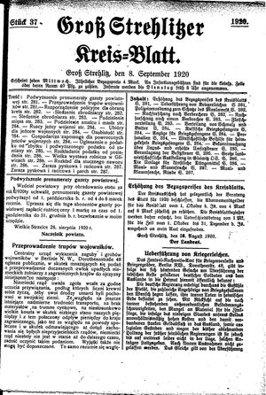 Groß-Strehlitzer Kreisblatt vom 08.09.1920