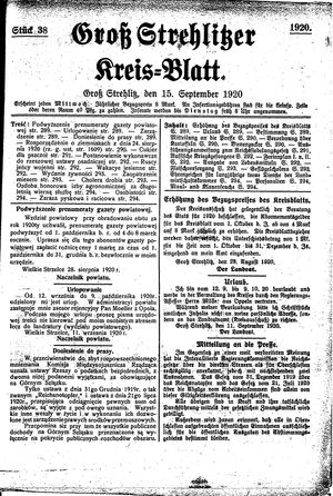 Groß-Strehlitzer Kreisblatt vom 15.09.1920