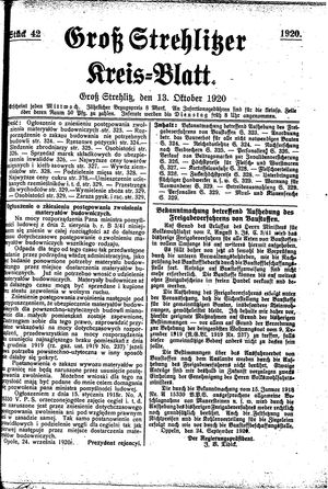 Groß-Strehlitzer Kreisblatt vom 13.10.1920