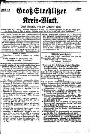 Groß-Strehlitzer Kreisblatt vom 20.10.1920