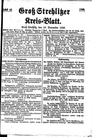 Groß-Strehlitzer Kreisblatt vom 10.11.1920